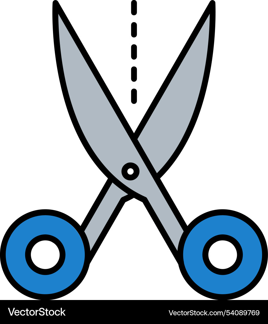 Scissors line filled icon design Vector Image