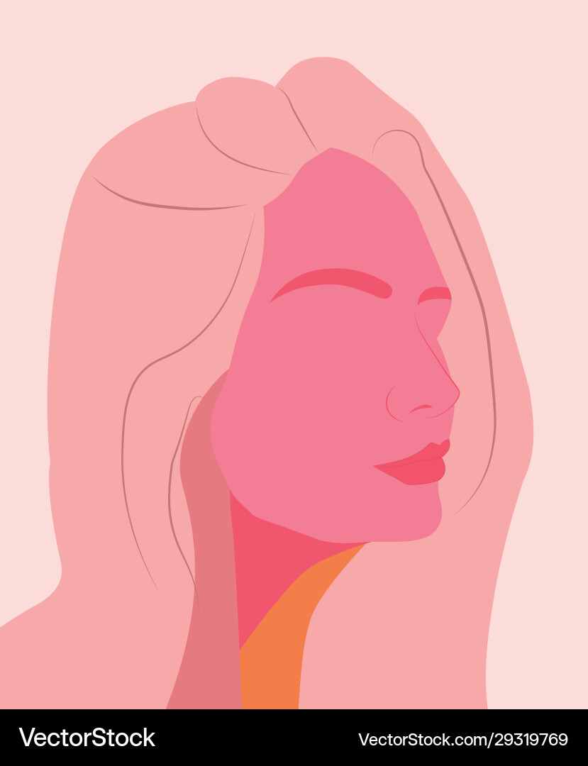 Silhouette eine Rose Hautfarbe Mädchen ohne Augen Silhouette eine Rose Hautfarbe Mädchen ohne Augen vektorbild