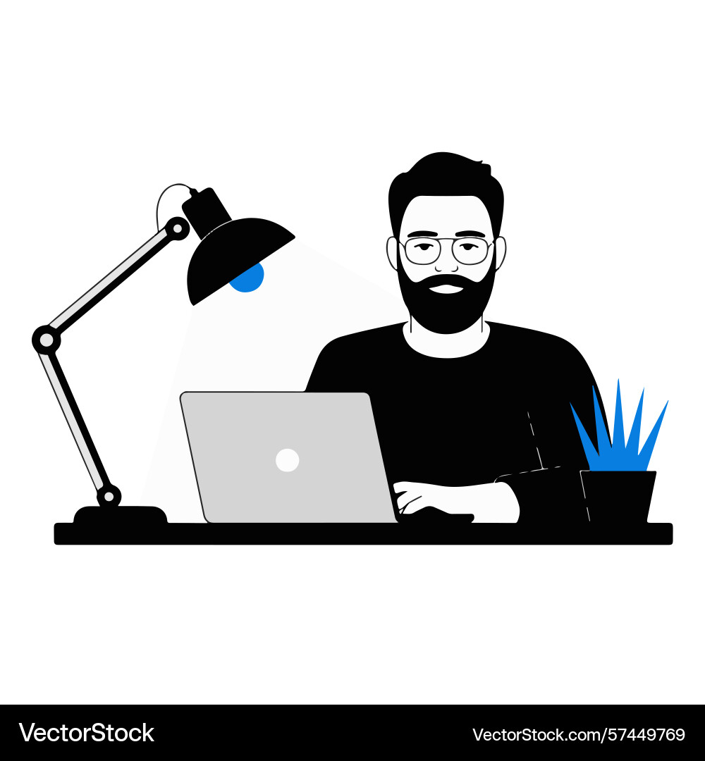 Smiling businessman hacker in a suit steals data Vector Image
