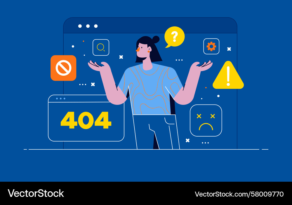 404 Error - Oops! Web Trouble Vector Image