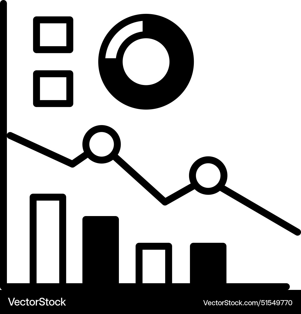 A graph with circle in the middle Vector Image