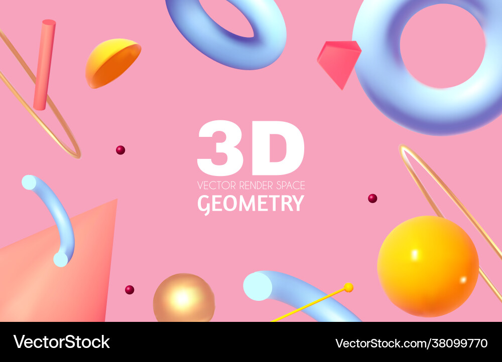 Abstract 3d geometric render background realistic Abstract 3d geometric render background realistic vector image