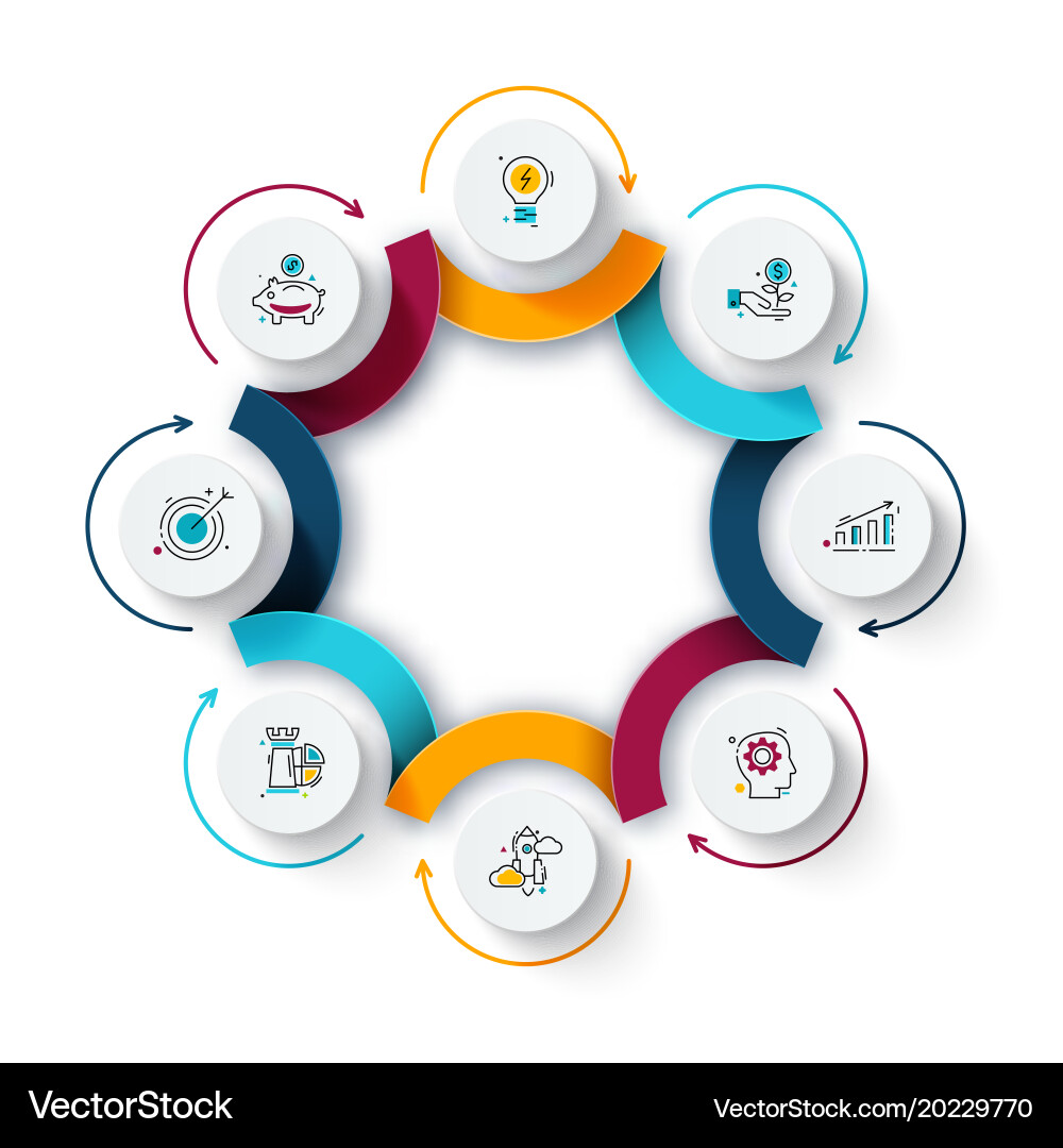 Abstract element of cycle diagram with 8 steps vector image