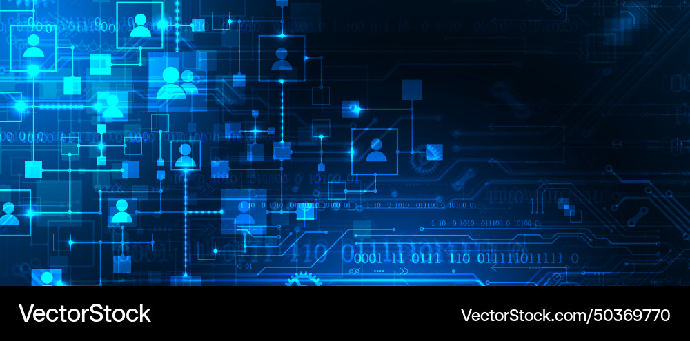 Abstract representation of a computer network Abstract representation of a computer network vector image