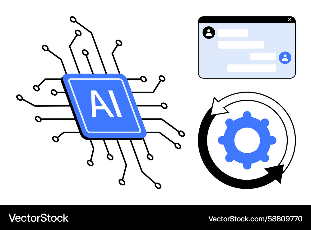 Artificial intelligence concept with circuit board Artificial intelligence concept with circuit board Vector Image