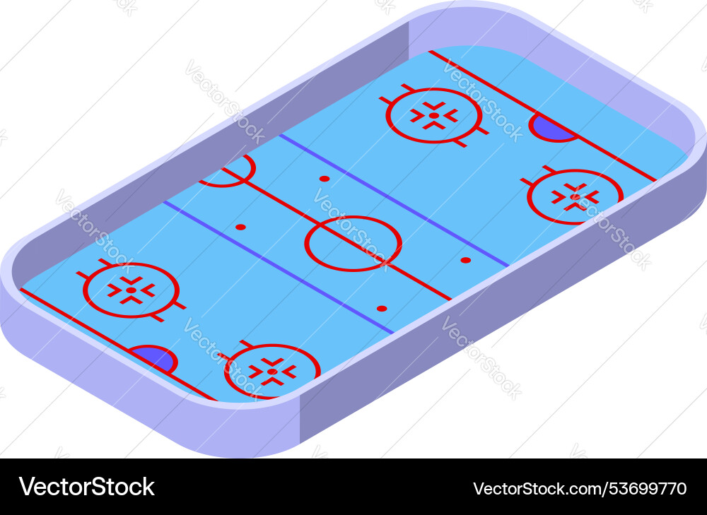 Empty ice hockey rink isometric Empty ice hockey rink isometric vector image