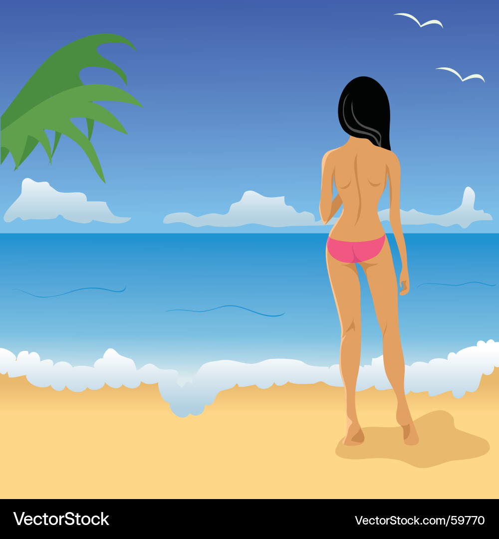 Little topless girl on beach Girl on the beach Royalty Free Vector Image - VectorStock