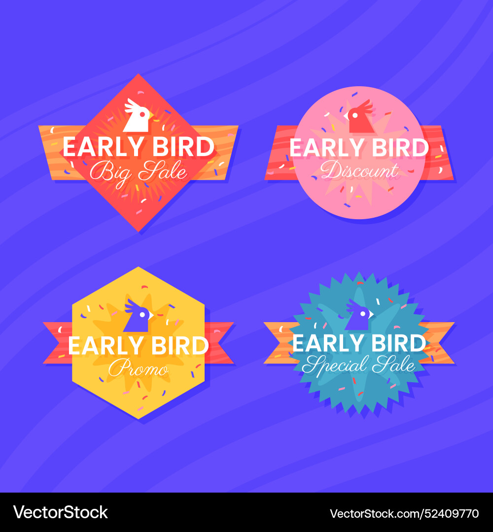 Gradient early bird design set vector image