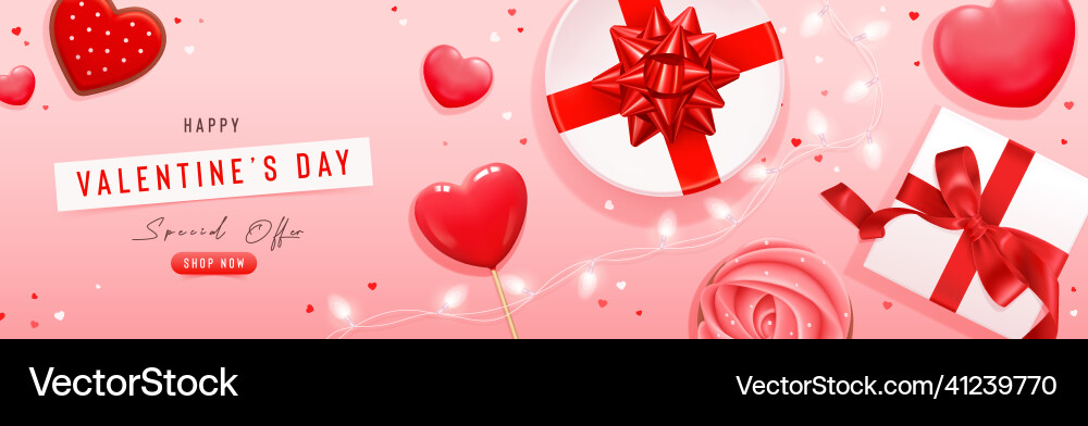 Happy valentines day poster holiday Happy valentines day poster holiday vector image