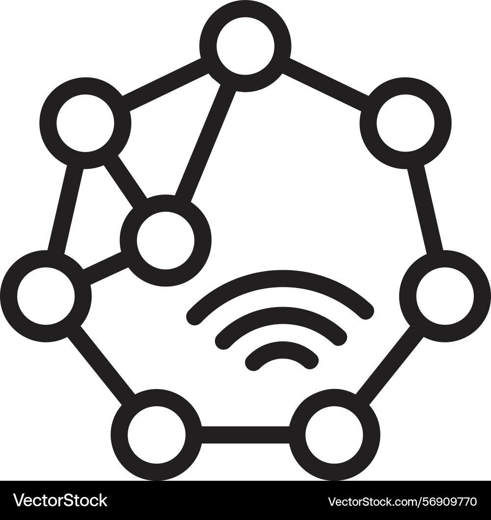 Internet of things iot linear style icon design vector image