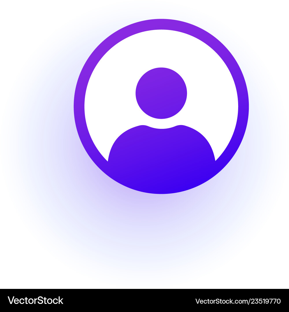 Purple User Icon with Gradient Shadow Vector Image