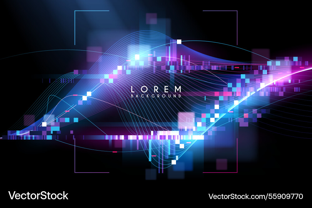 Technology glitch effect background with lines Technology glitch effect background with lines vector image
