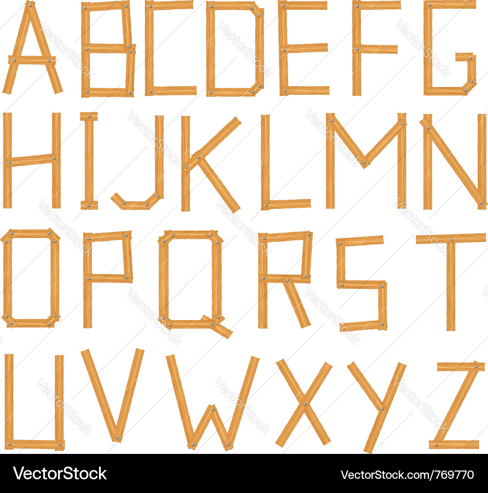 Wooden alphabet Vector Image