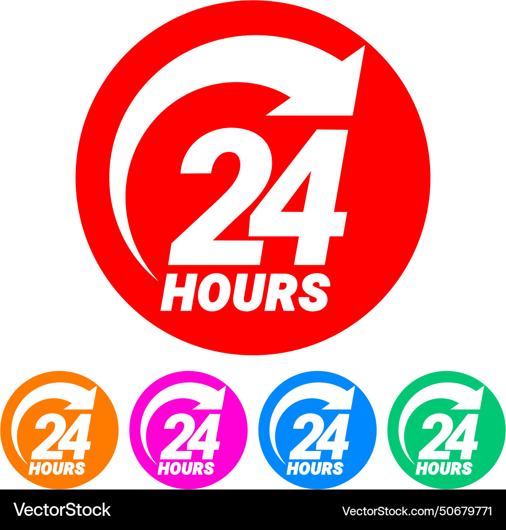 24 hours order execution or delivery service icons vector image