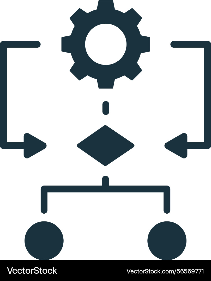 Algorithm managing process with automated system Algorithm managing process with automated system vector image