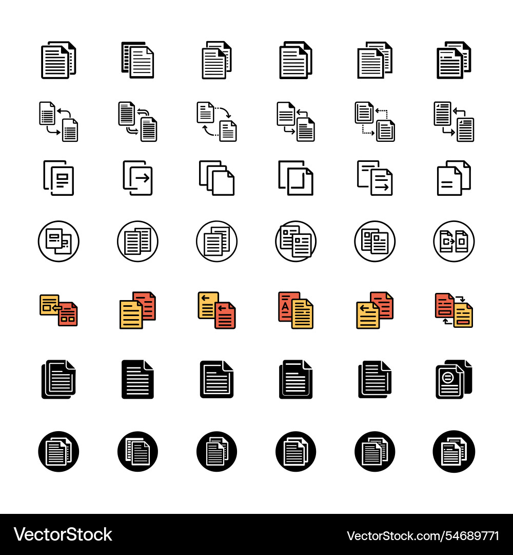 Art style copy icon bundle set design Art style copy icon bundle set design vector image