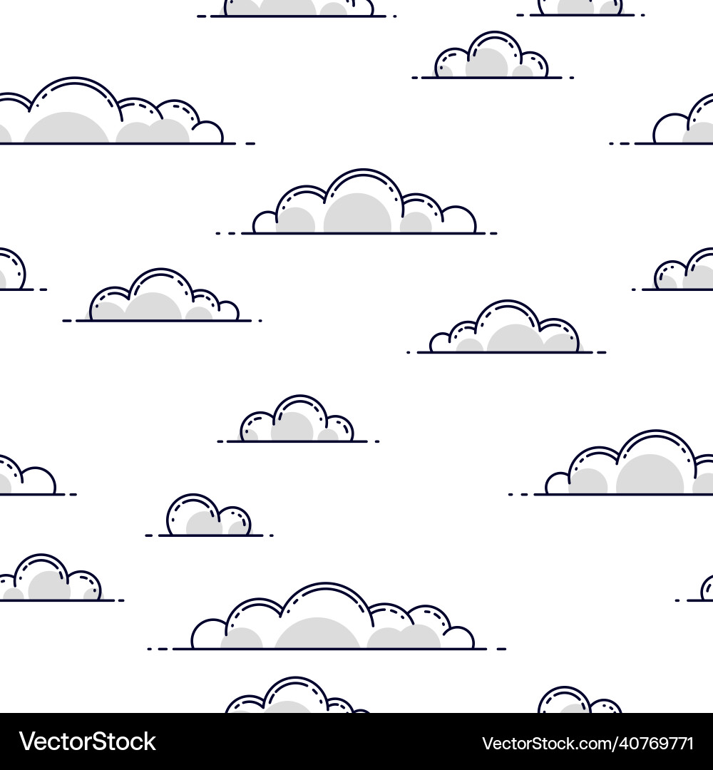 Clouds seamless background weather and outdoors Clouds seamless background weather and outdoors vector image