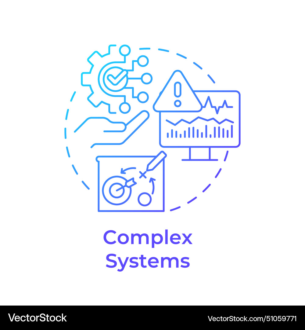 Complex systems blue gradient concept icon Vector Image
