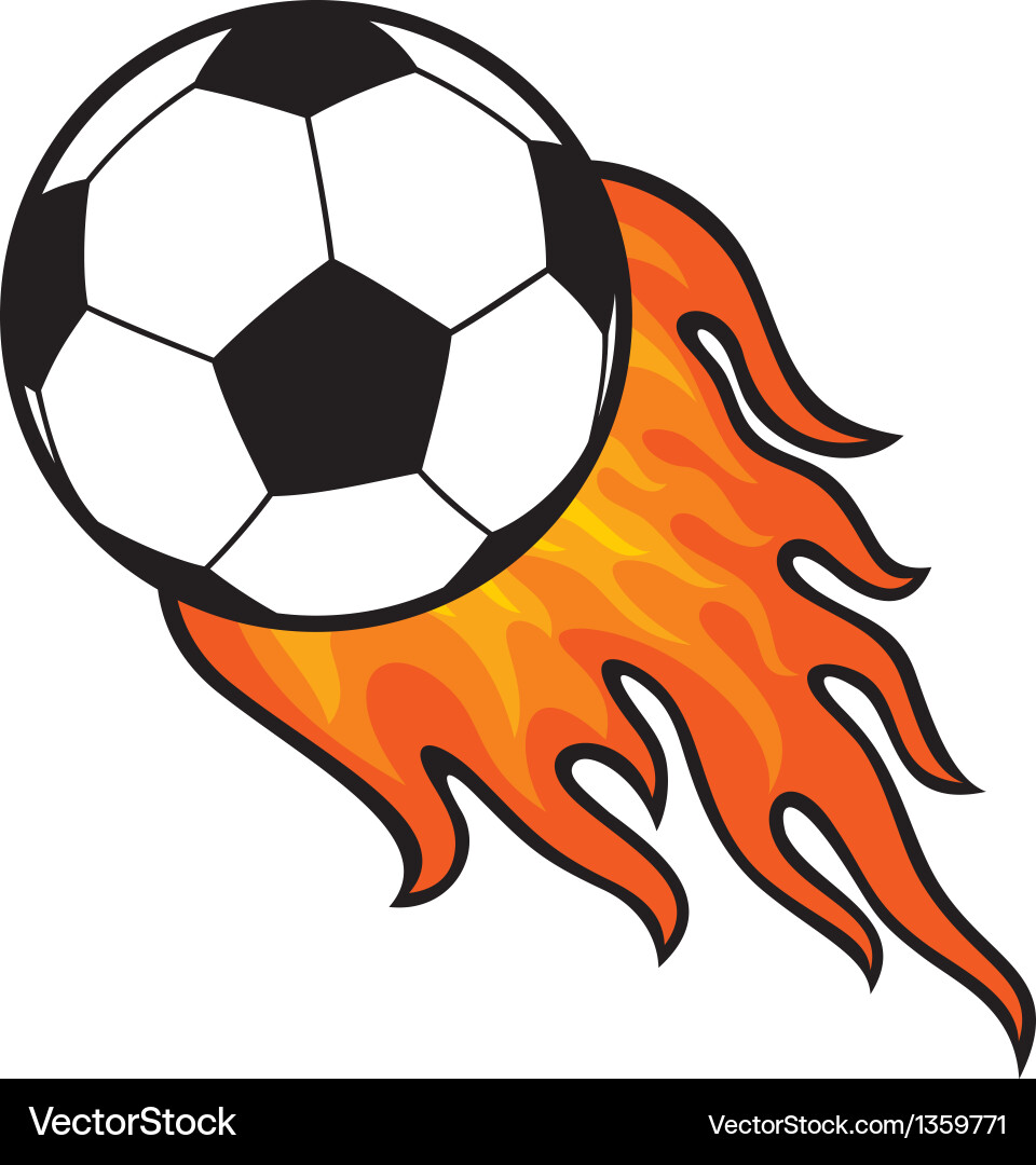 Football ball - soccer in fire