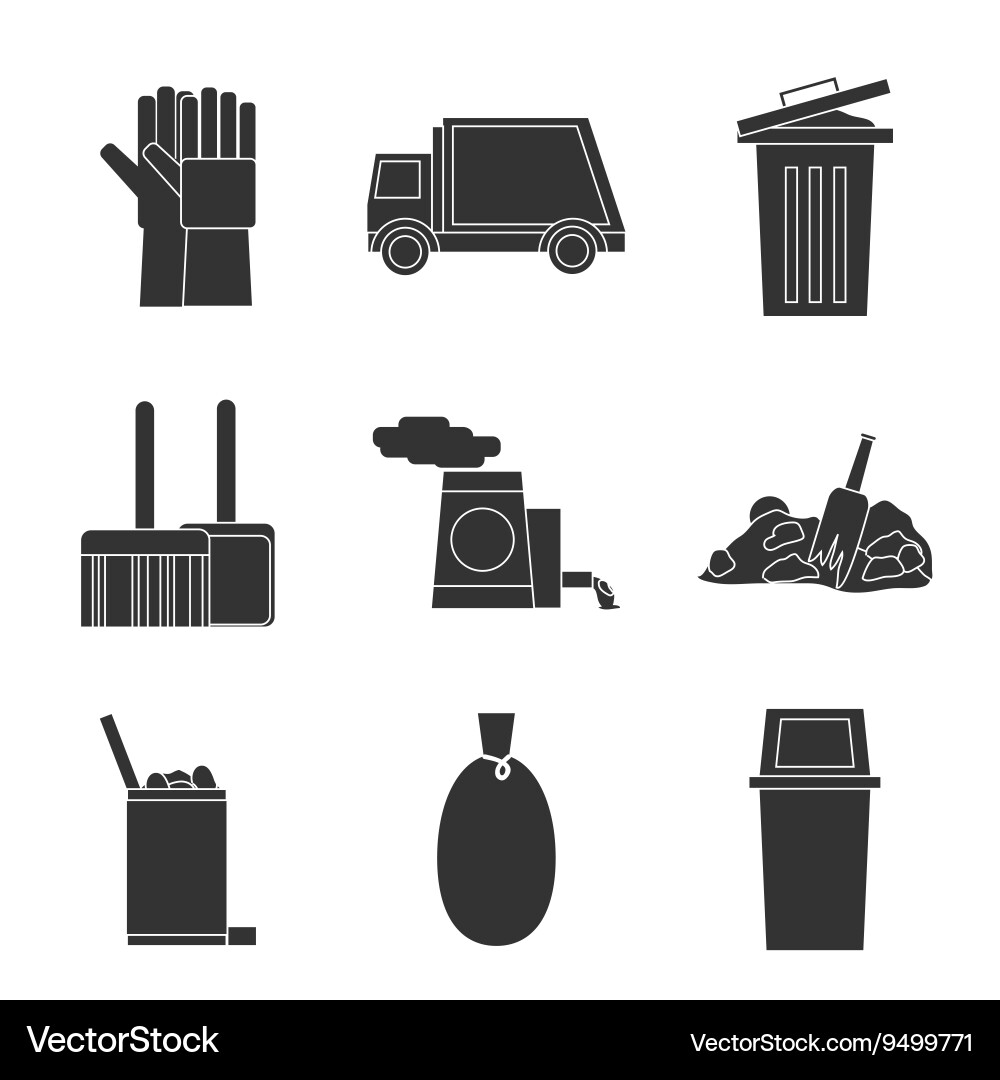 Garbage icons set vector image