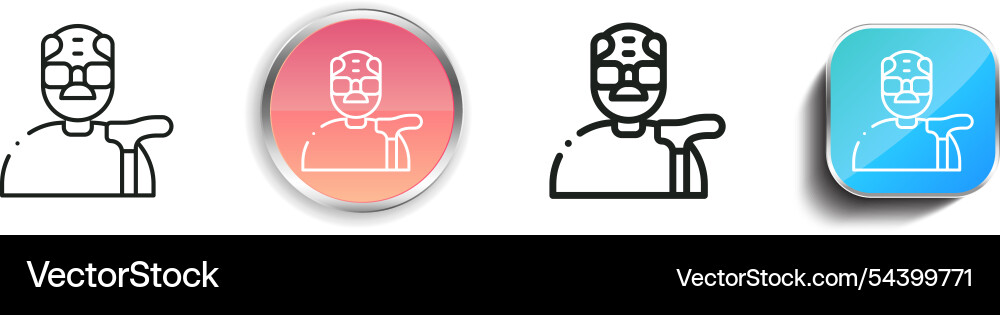 Grandfather icon thin linear regular and button Grandfather icon thin linear regular and button vector image
