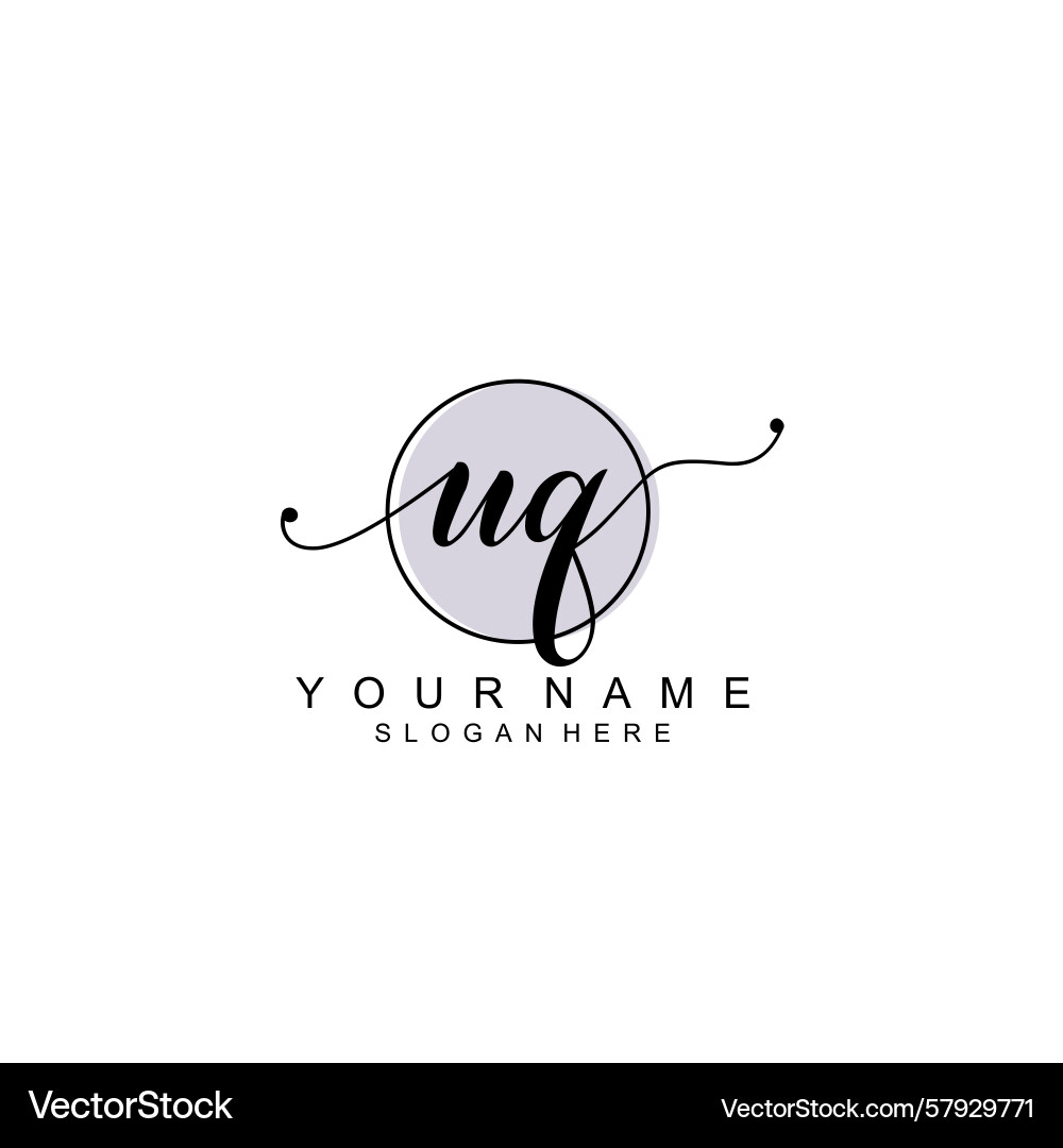 Handwriting logo concepts with initial uq Vector Image