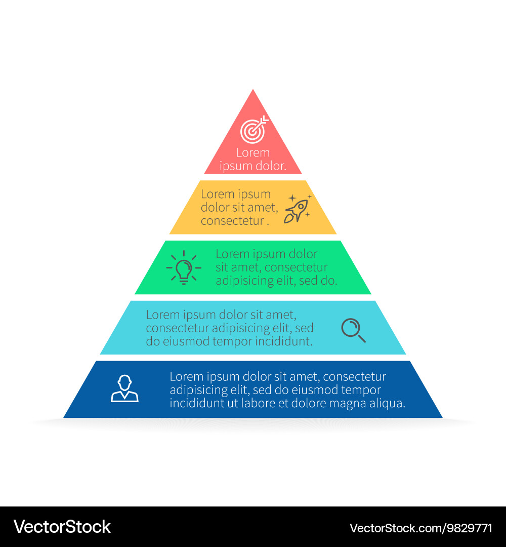 Pyramid Chart Diagram for Data Visualization vector image