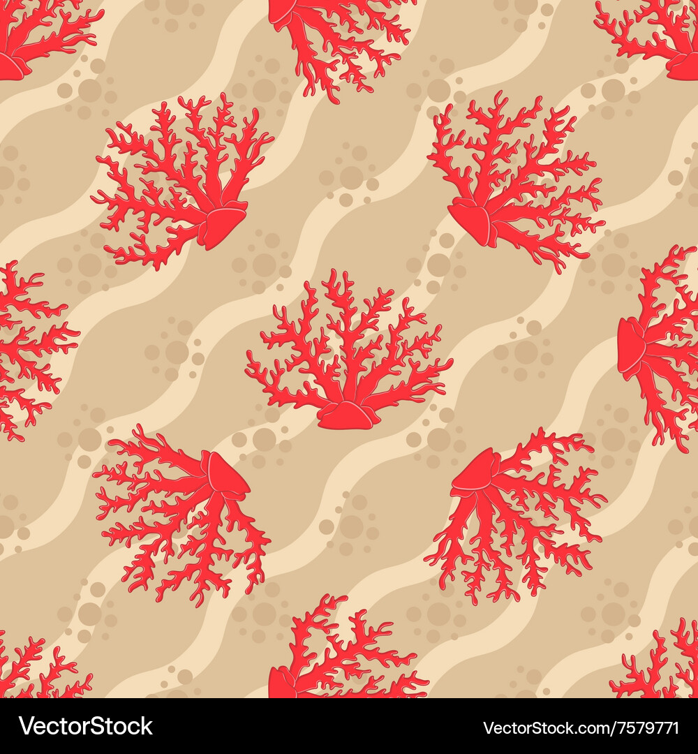 Seamless patterns with corals Vector Image