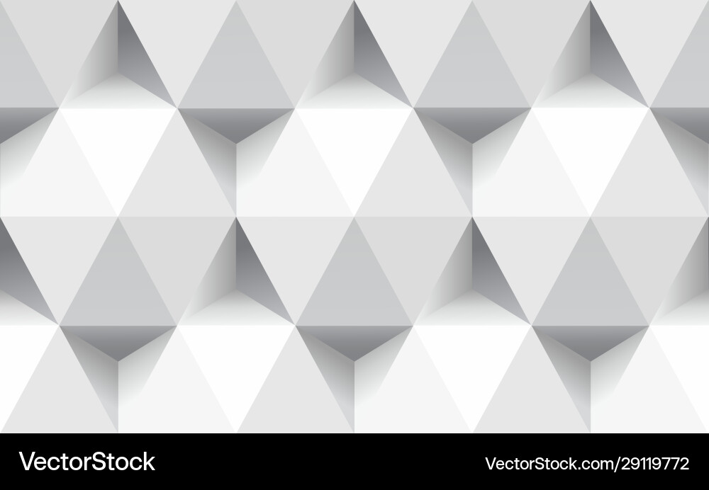 3D Paper Triangles & Hexagons Pattern vector image