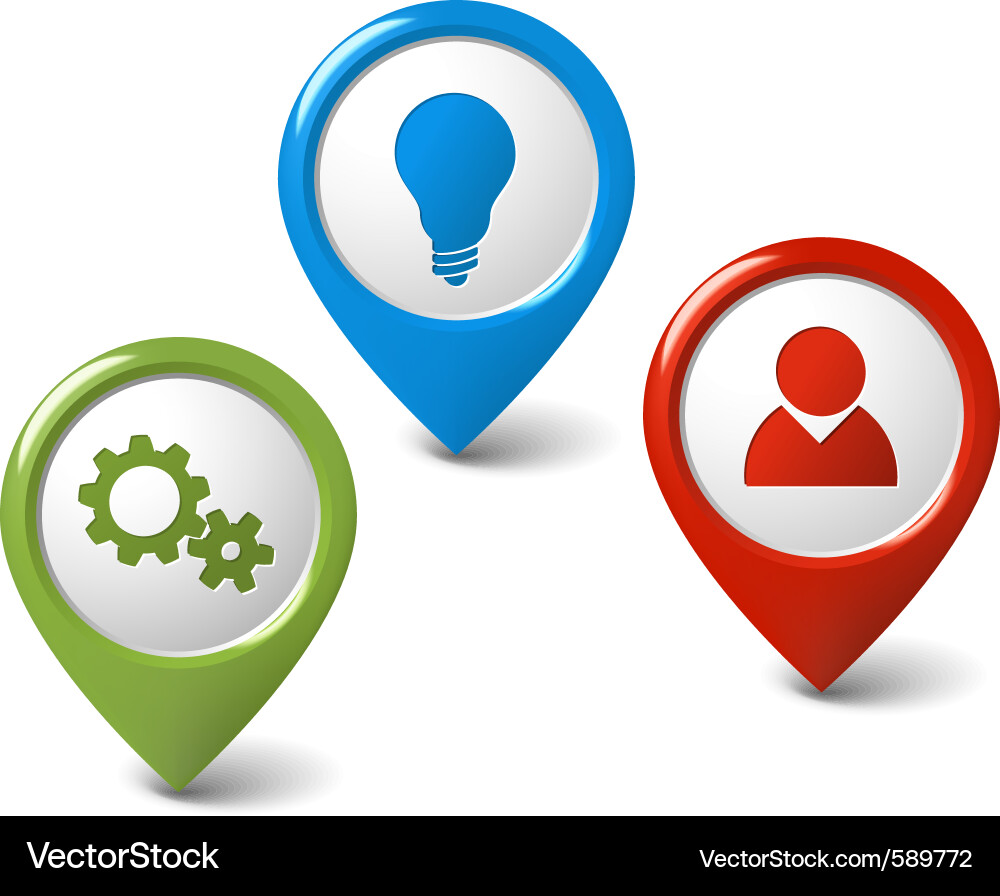 3D Pointer Icons Vector Image