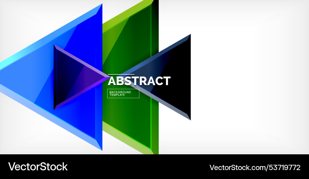 Abstract background - colorful triangles with 3d Vector Image