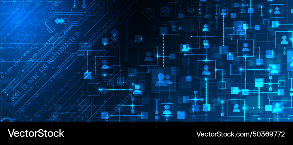 Abstract representation of a computer network Abstract representation of a computer network vector image