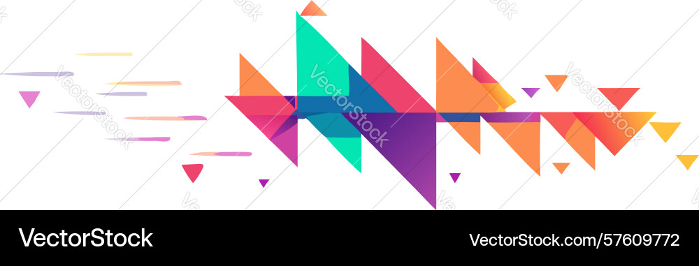 Abstract triangular geometric burst design vector image