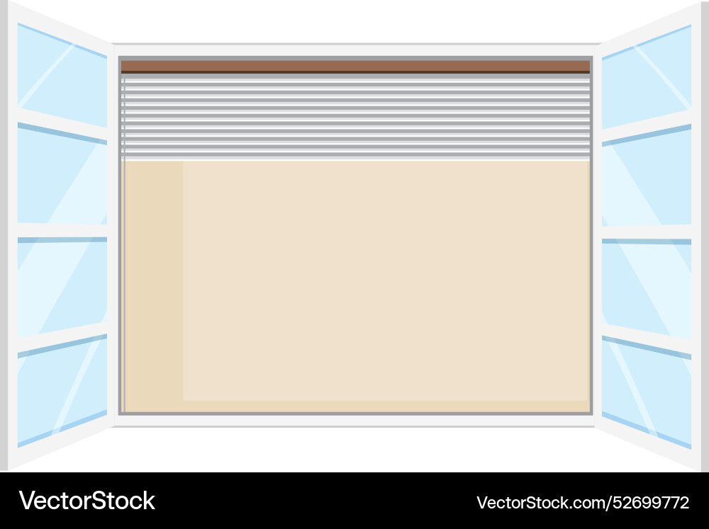 An open window with blinds An open window with blinds vector image