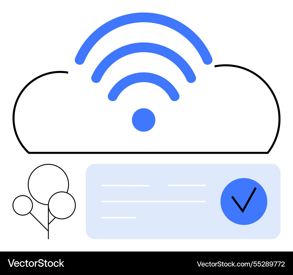 Cloud computing concept with a check mark Cloud computing concept with a check mark vector image