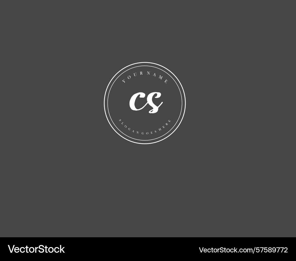 Cs initial handwriting logo design collection Vector Image