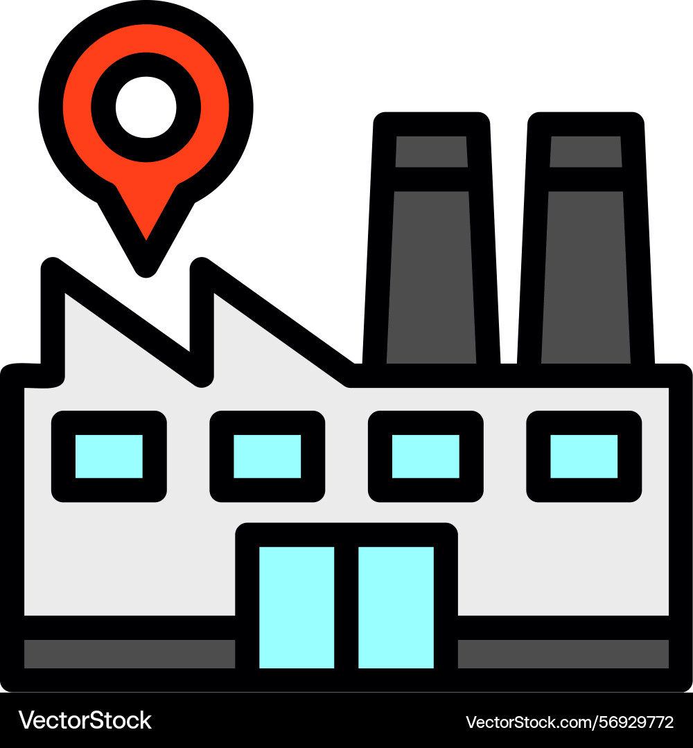 Factory line filled style icon design vector image