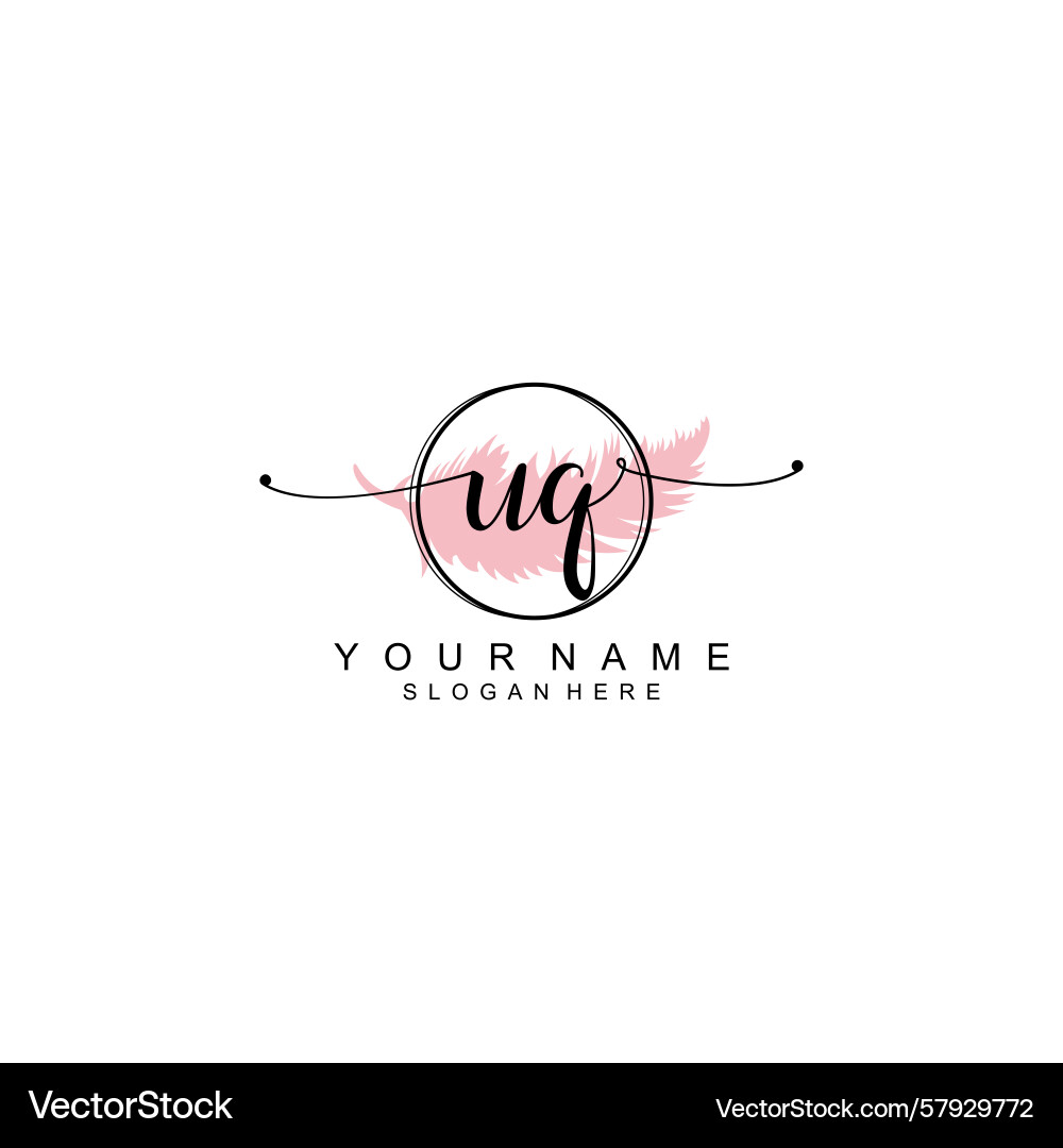 Handwriting logo concepts with initial uq Handwriting logo concepts with initial uq Vector Image