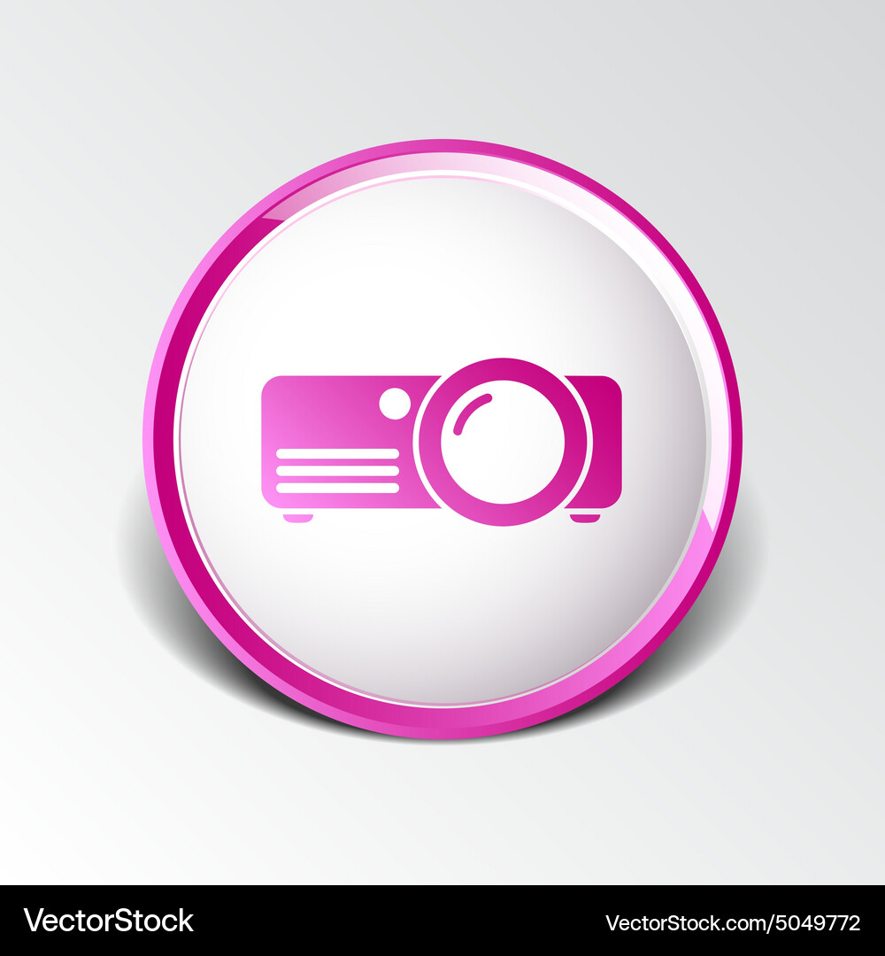 Projector icon rounded squares button symbol Vector Image