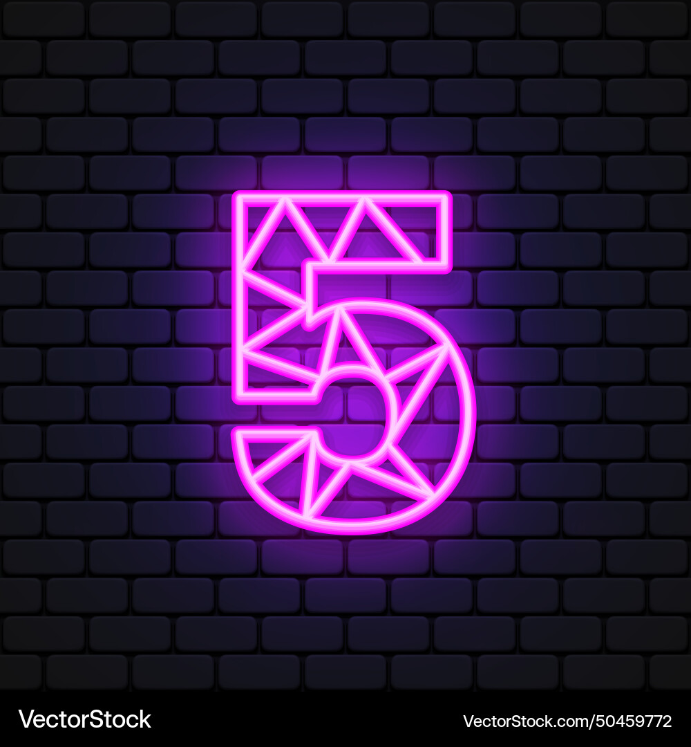 Retro fünf Neon Nummer tolles Design für jede Retro fünf Neon Nummer tolles Design für jede vektorbild
