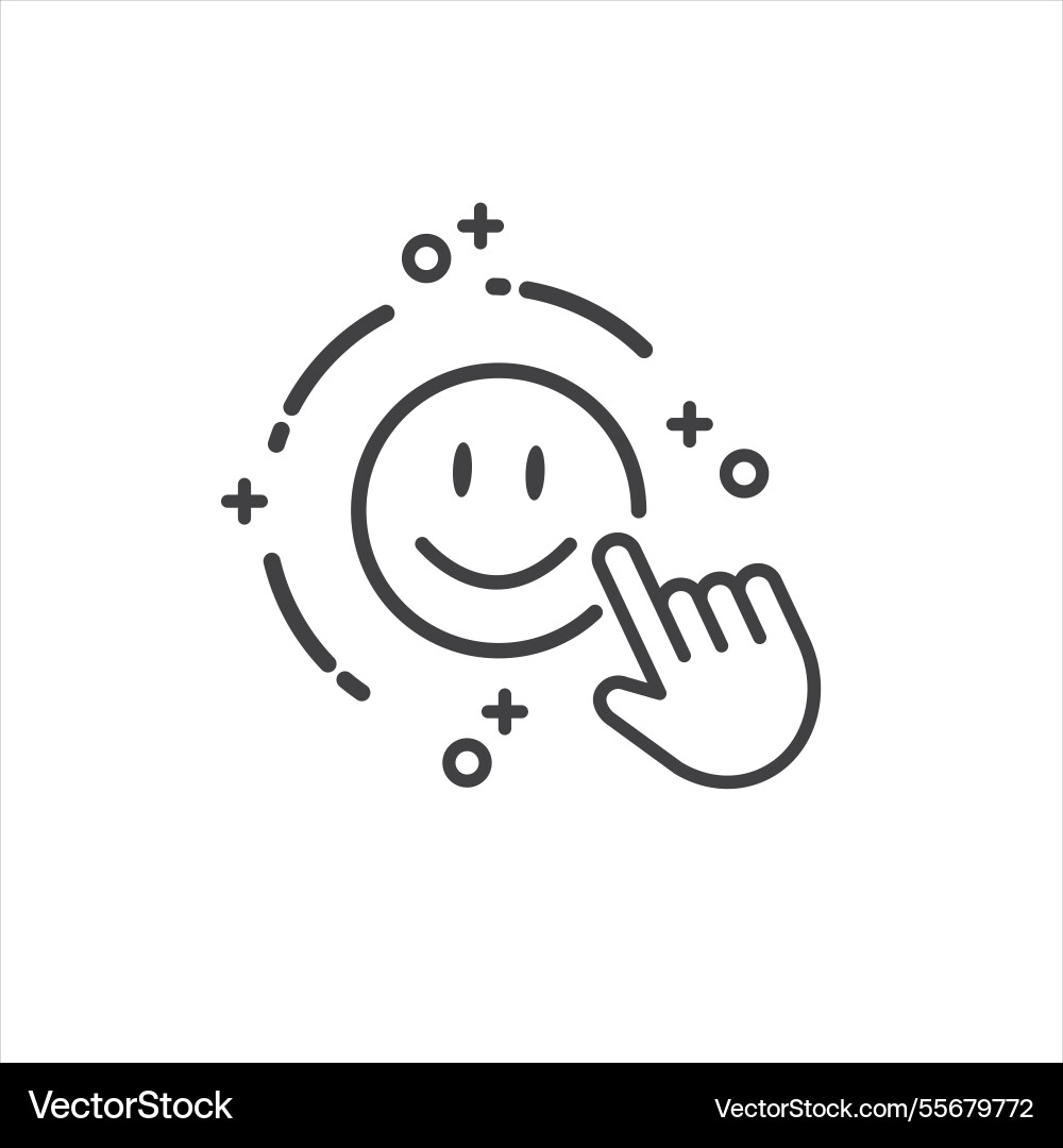 Smiling face with a finger pointing Smiling face with a finger pointing Vector Image