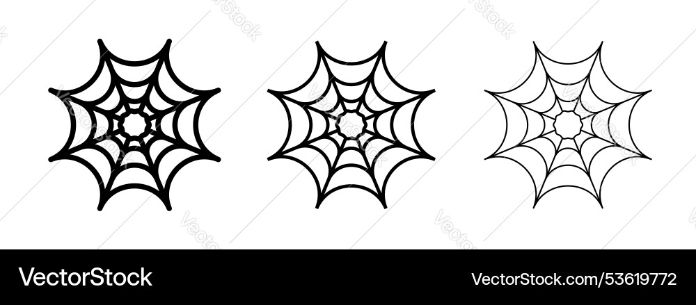 Spider web icon set halloween cobweb pattern Spider web icon set halloween cobweb pattern vector image