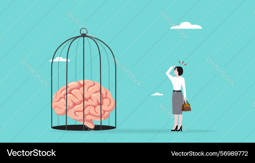 Thinking traps negative thought patterns vector image