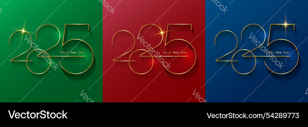 2025 new year gold logo design set collection 2025 new year gold logo design set collection vector image
