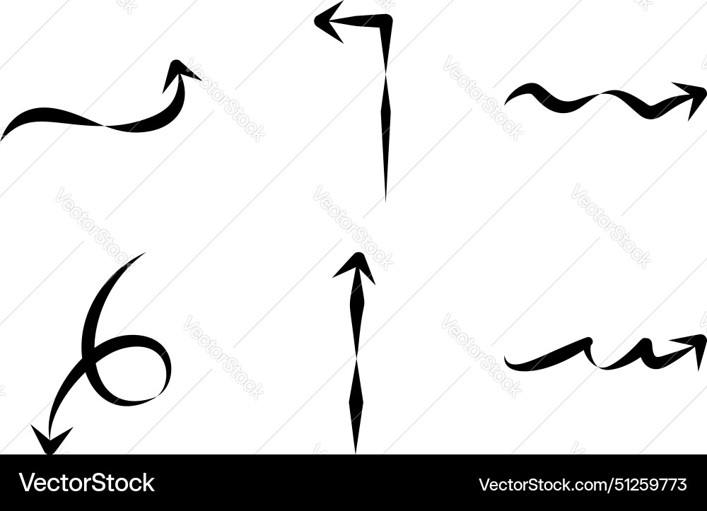 Abstract arrow direction shape curved line vector image