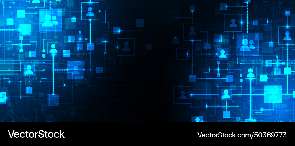 Abstract representation of a computer network Abstract representation of a computer network Vector Image