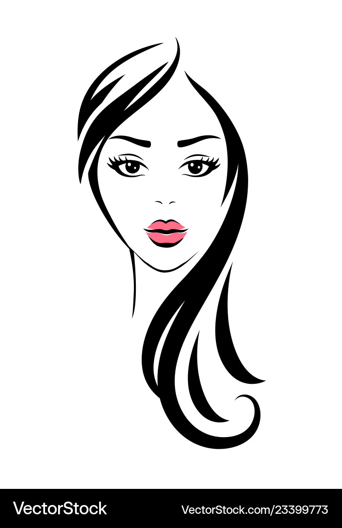 Attractive Young Woman with Dark Eyes Vector Image