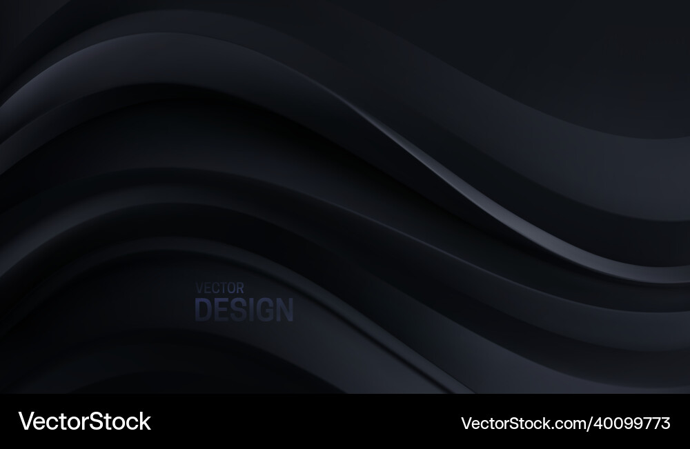 Black wavy backdrop abstract background vector image