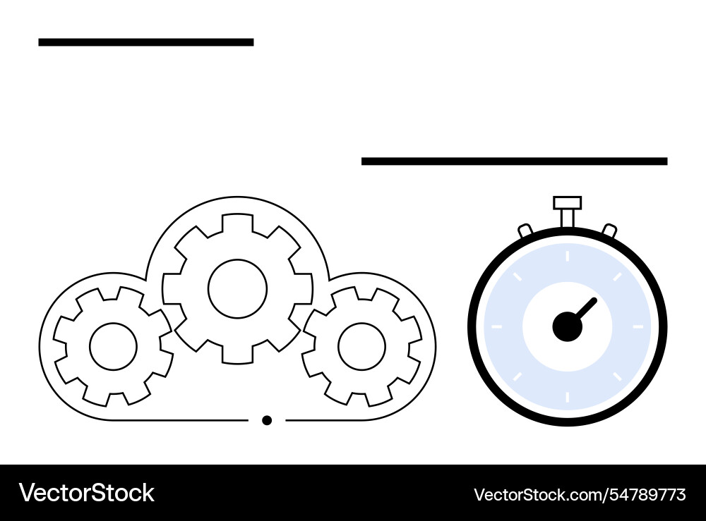 Cloud computing with gears and stopwatch Cloud computing with gears and stopwatch vector image