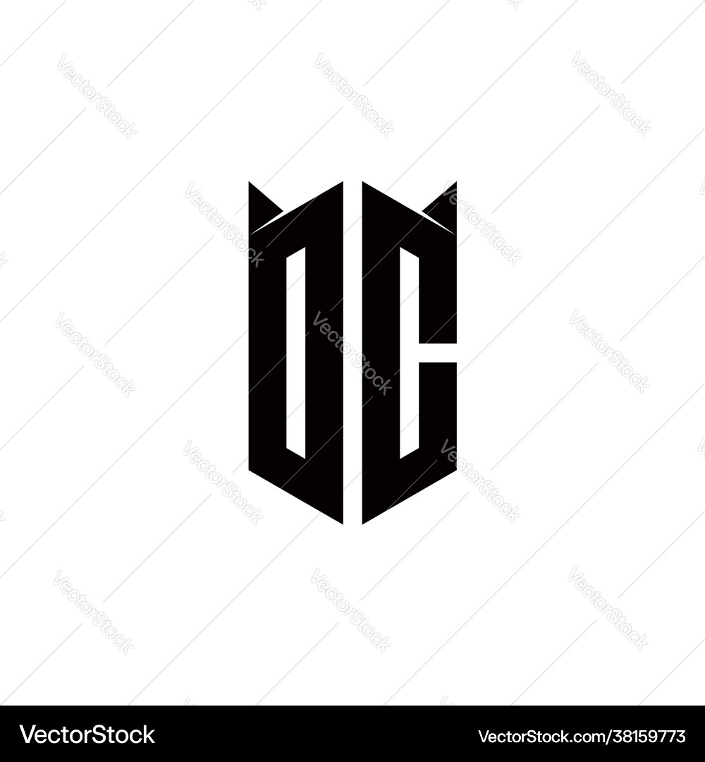 Dc logo monogram with shield shape designs – Royalty-Free Vector ...